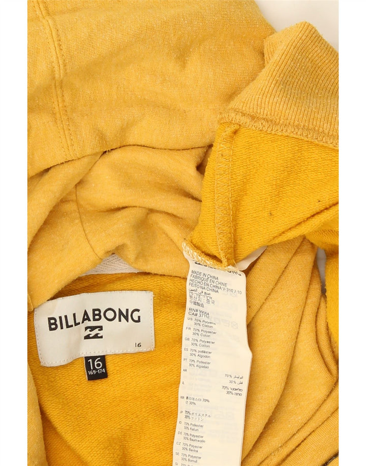 Billabong Boys Hoodie Jumper 15-16 år Gul polyester
