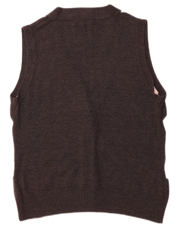 TOM TAILOR Dame Crop Cardigan Sweater UK 18 XL Sort Argyle/Diamond