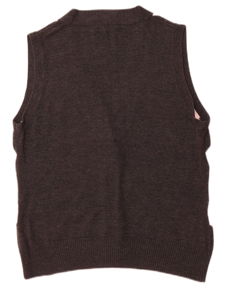 TOM TAILOR Dame Crop Cardigan Sweater UK 18 XL Sort Argyle/Diamond