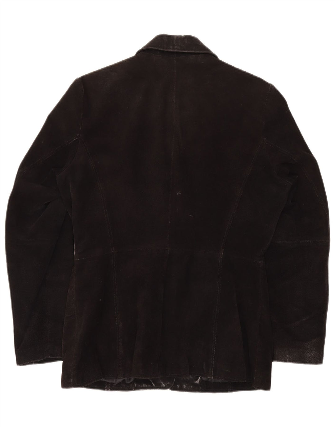 GYPSY Dame 3-knaps Ruskind Blazer Jacket UK 14 Medium Sort Læder