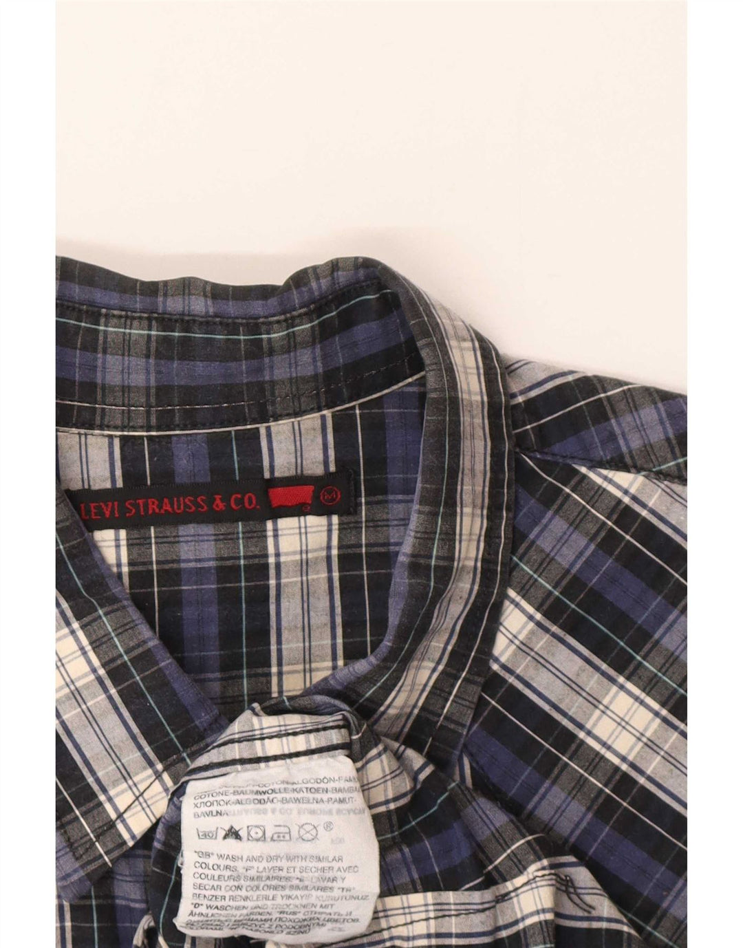 Levi's herreskjorte medium marineblå ternet bomuld