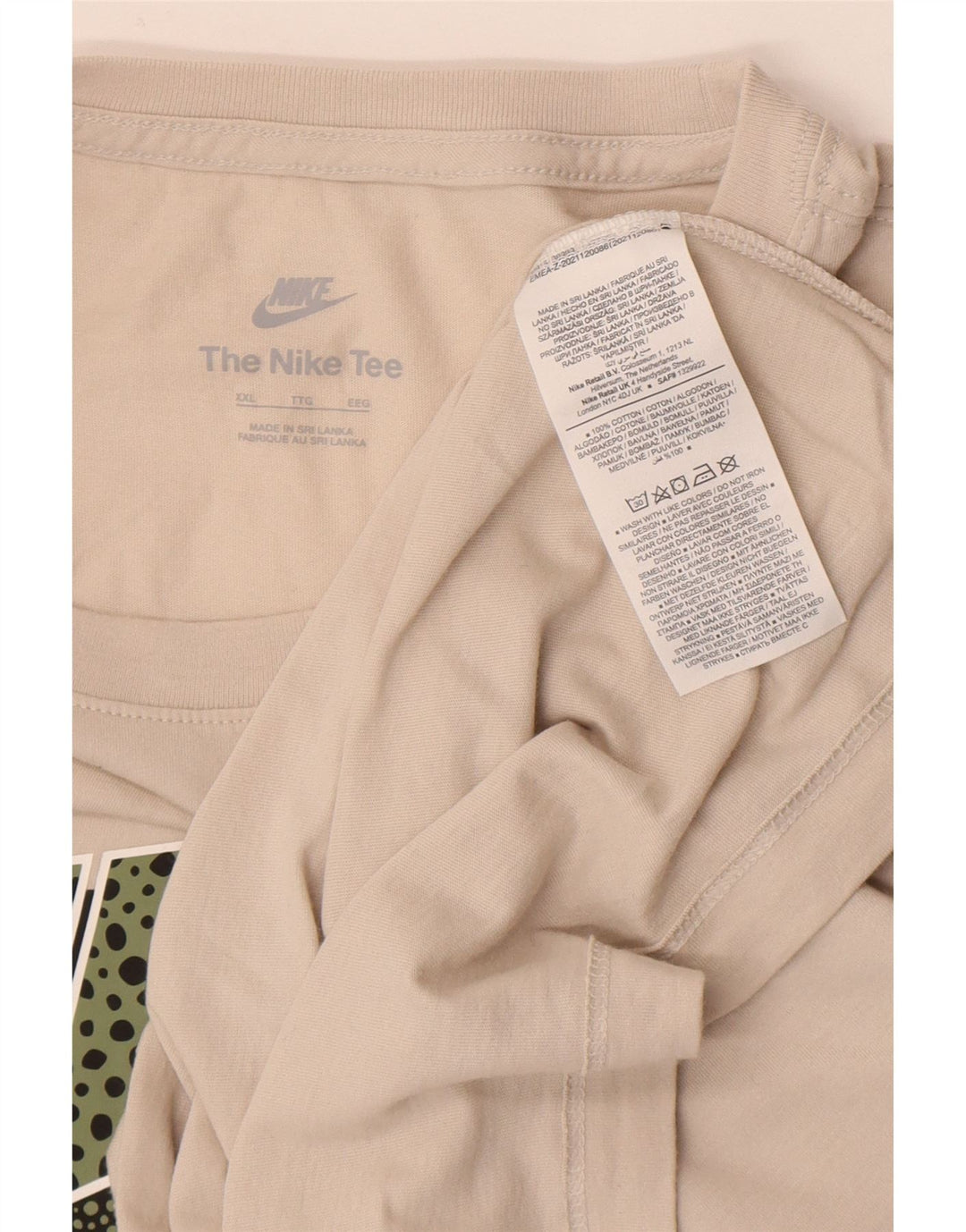 Nike grafisk T-shirt top til mænd 2XL beige bomuld