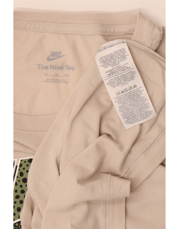 Nike grafisk T-shirt top til mænd 2XL beige bomuld