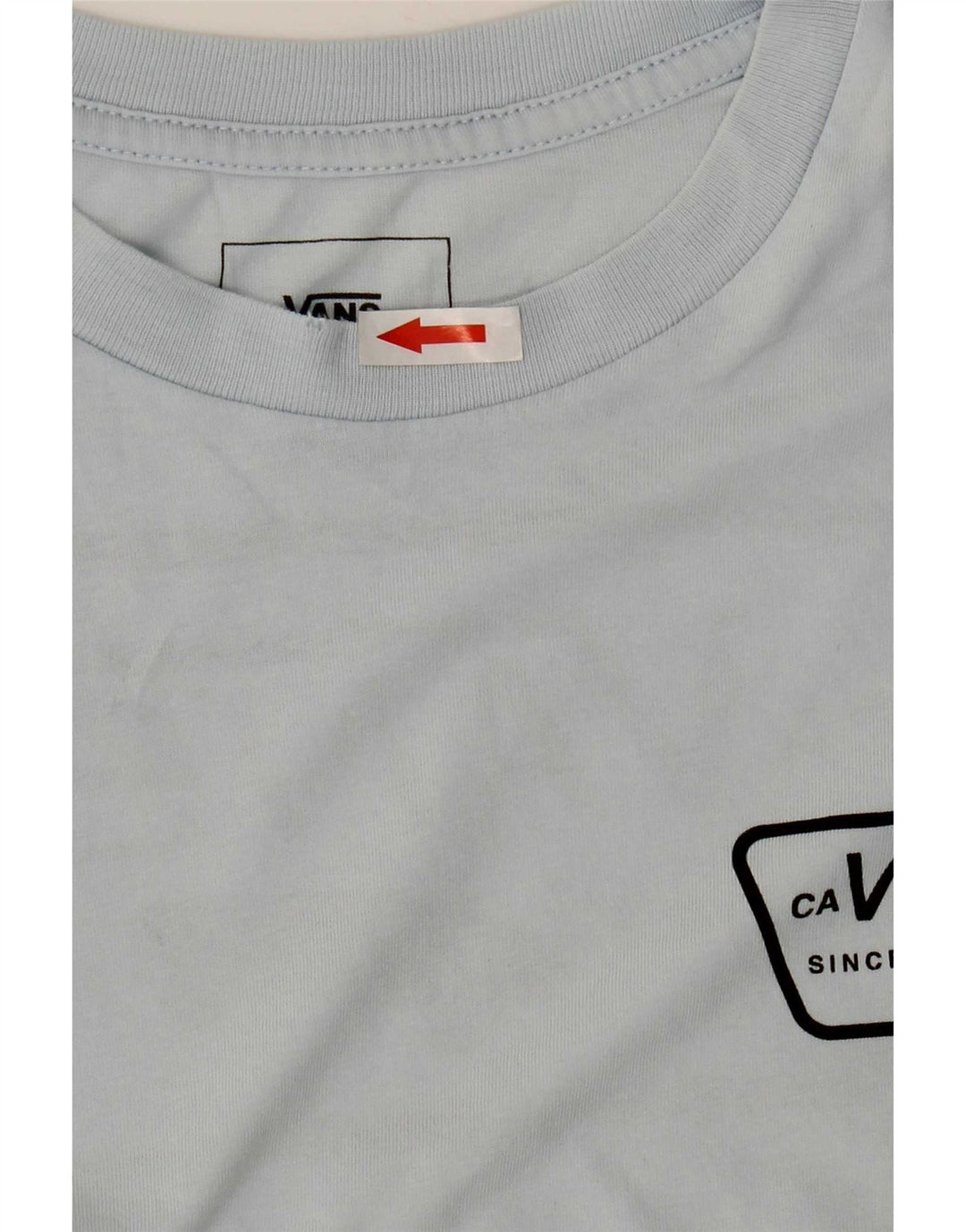 Vans Herre Custom Fit Grafisk T-Shirt Top Lille Blå Bomuld