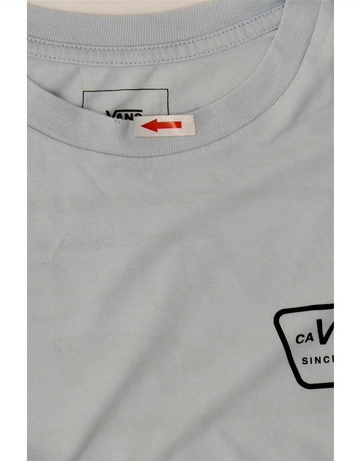 Vans Herre Custom Fit Grafisk T-Shirt Top Lille Blå Bomuld
