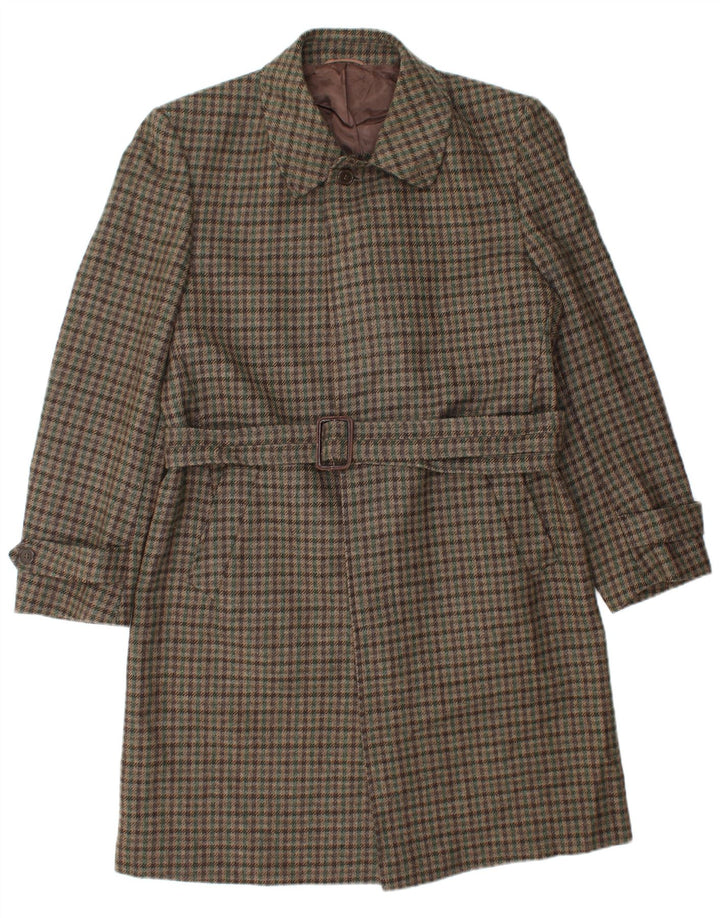 Prandina Trench Coat til mænd IT 48 Medium Brun Ternet Virgin Wool