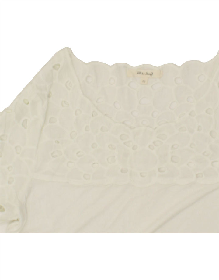 WHITE STUFF Womens Blouse Top UK 10 Small  White Viscose Vintage White Stuff and Second-Hand White Stuff from Messina Hembry 