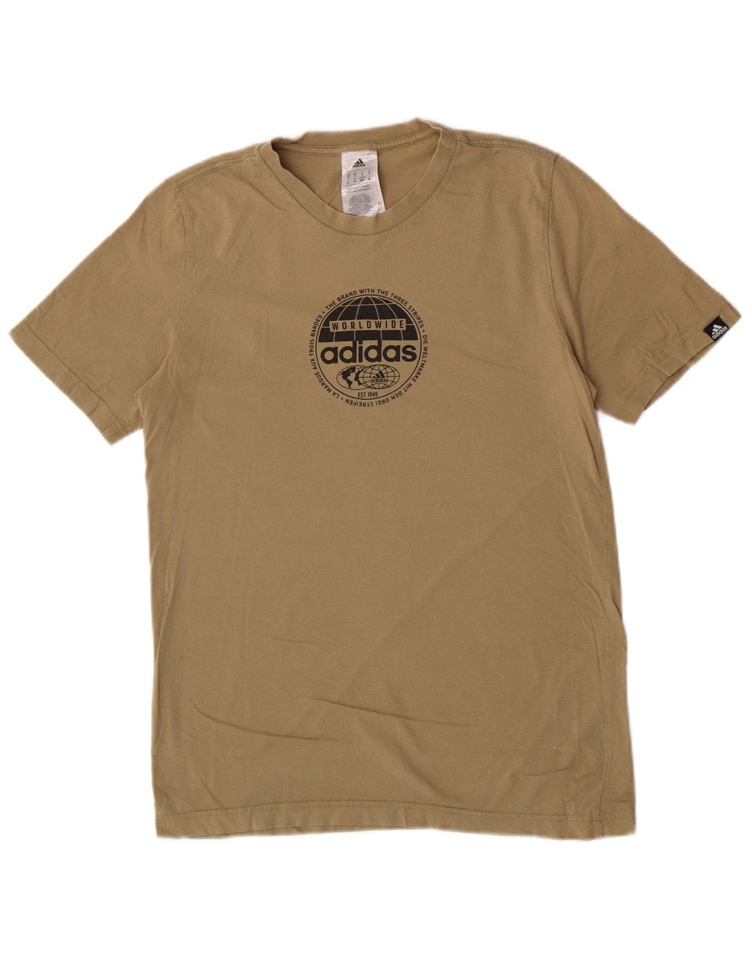 Adidas Herre Regular Graphic T-Shirt Top Lille Khaki Bomuld