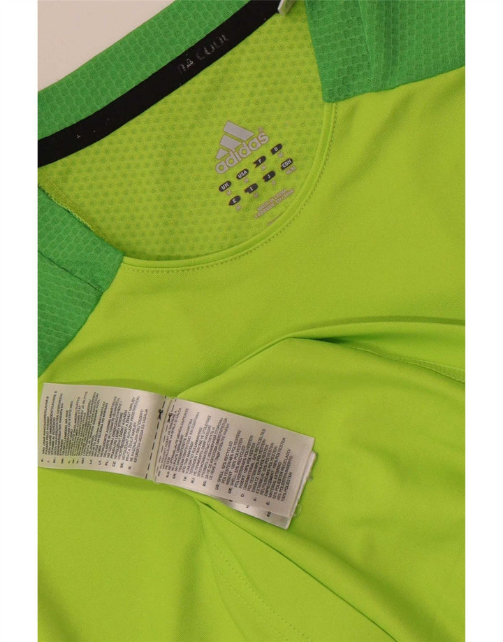 Adidas Herre Climacool T-Shirt Top Medium Grøn Colourblock Polyester