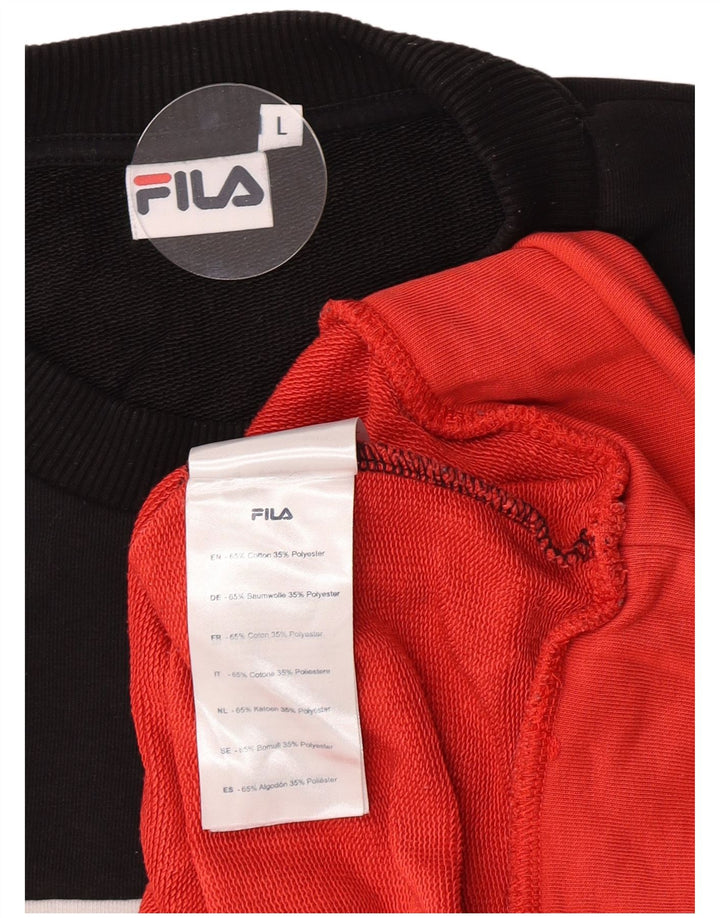 Fila Dame Grafisk Sweatshirt Jumper UK 16 Stor flerfarvet Colourblock
