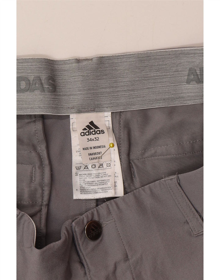 Adidas Herre Slim Chino Bukser W34 L32 Grå Polyester