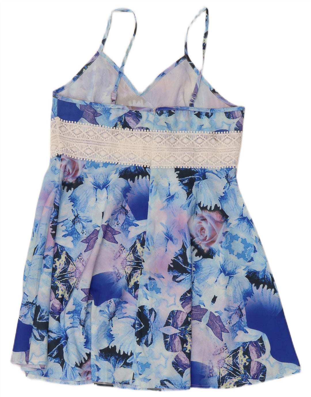 Vintage Dame Cami Top UK 18 XL Blue Floral