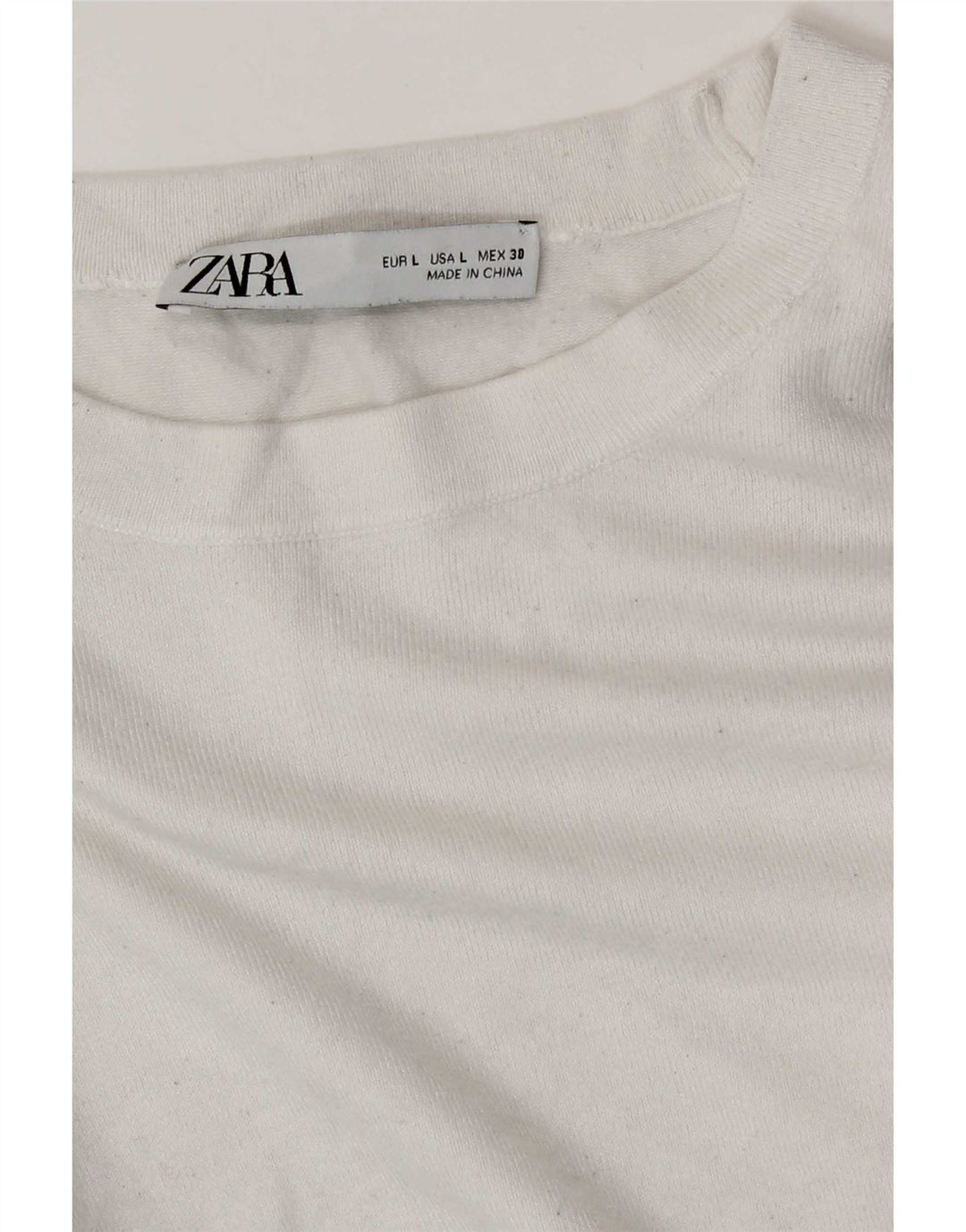 Zara Dame Boat Neck Jumper Sweater UK 14 Large White