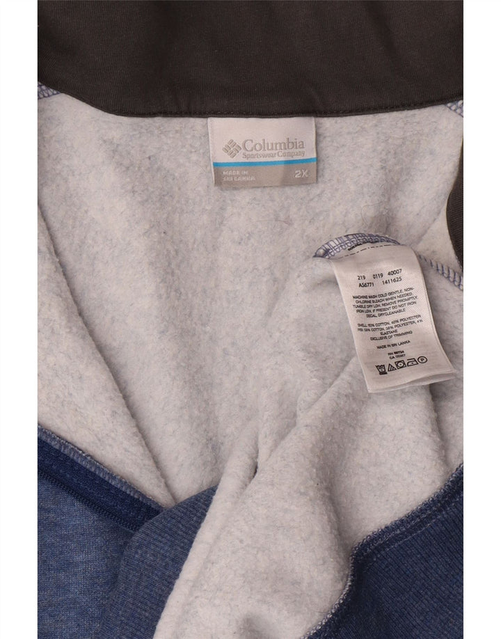 Columbia Sweatshirt med lynlås til mænd 2XL blå bomuld
