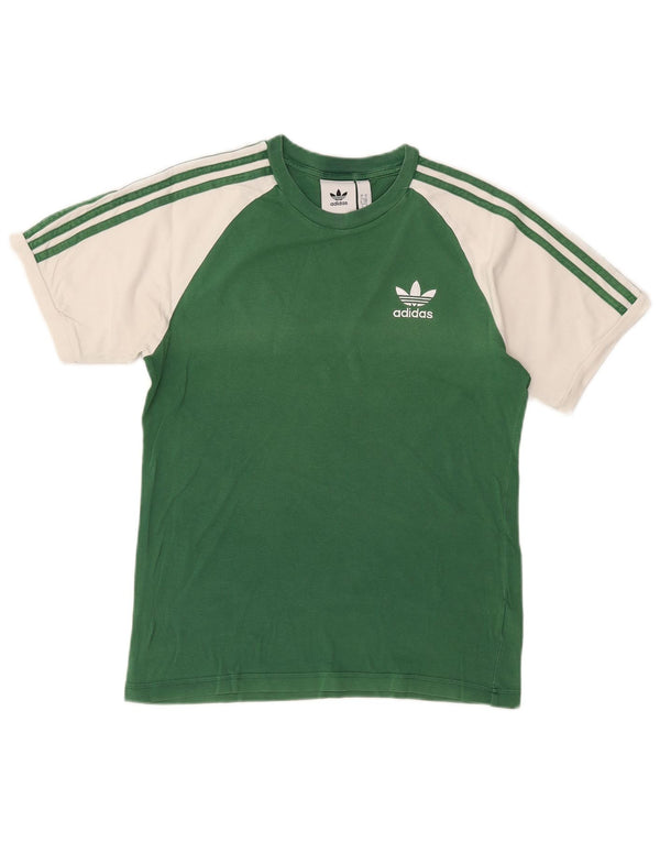 Adidas Herre T-Shirt Top Lille Grøn Colourblock Polyester