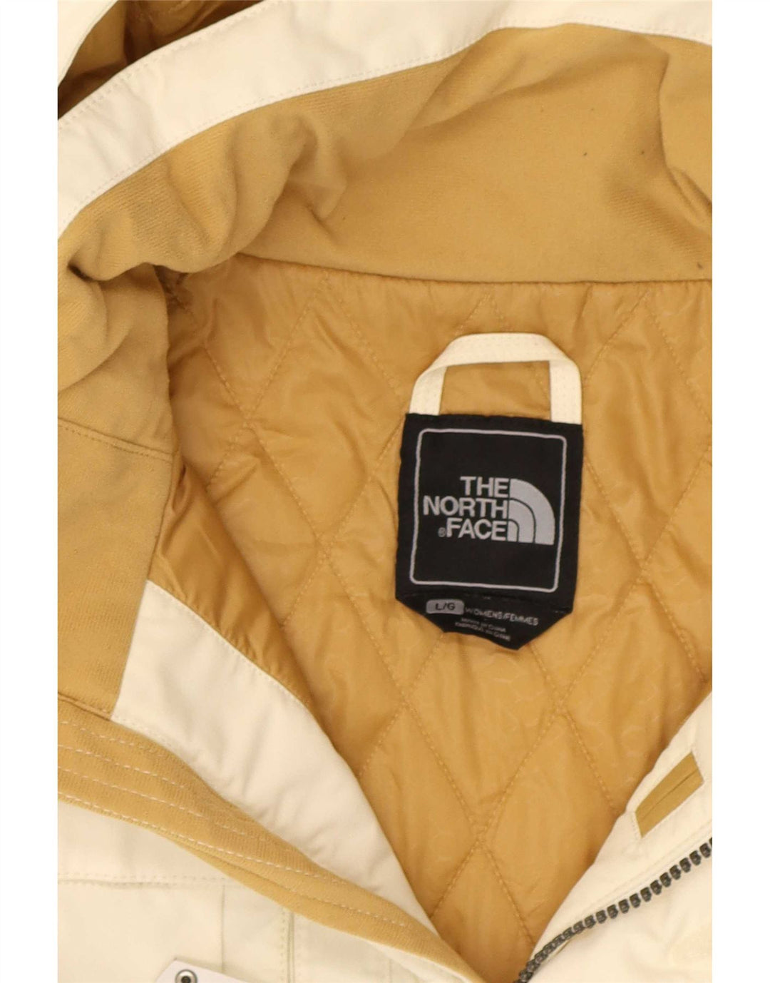The North Face Dame Hooded Windbreaker Jacket UK 16 Large White Nylon