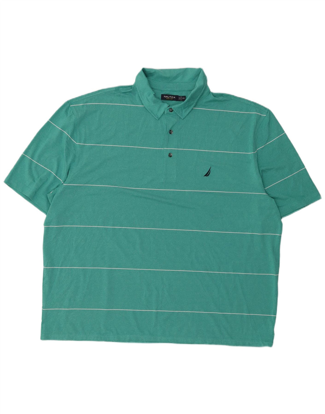 NAUTICA Mens Polo Shirt 3XL Green Striped