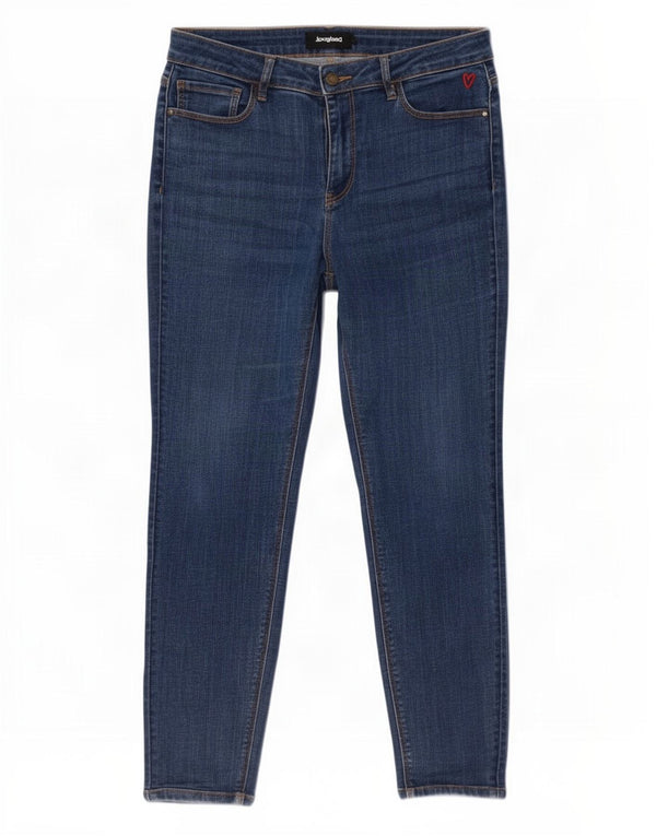 Desigual Dame Mid Rise Skinny Jeans EU 42 Large W30 L27 Navy Blue