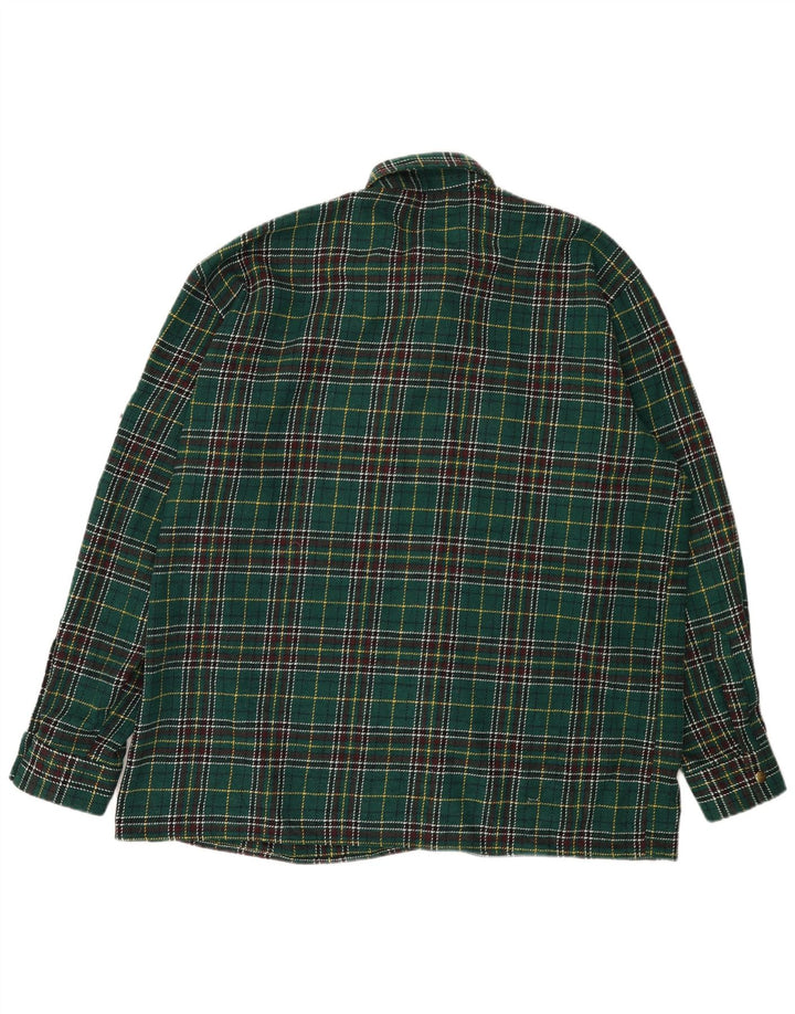 Vintage Herre Overshirt Flanell Shirt 2XL Grøn Ternet