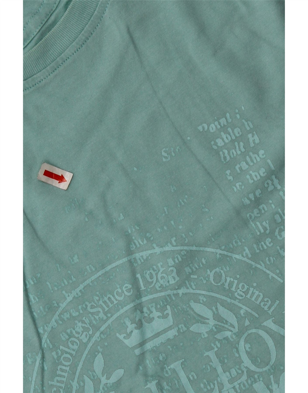 Henri Lloyd Herre grafisk T-shirt Top Medium turkis bomuld