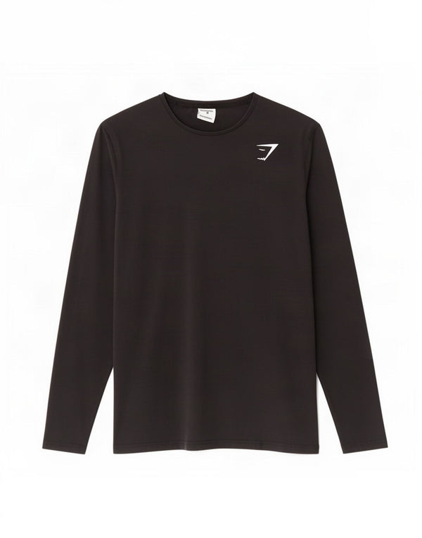 Gymshark Herre Top Langærmet Medium Sort Bomuld