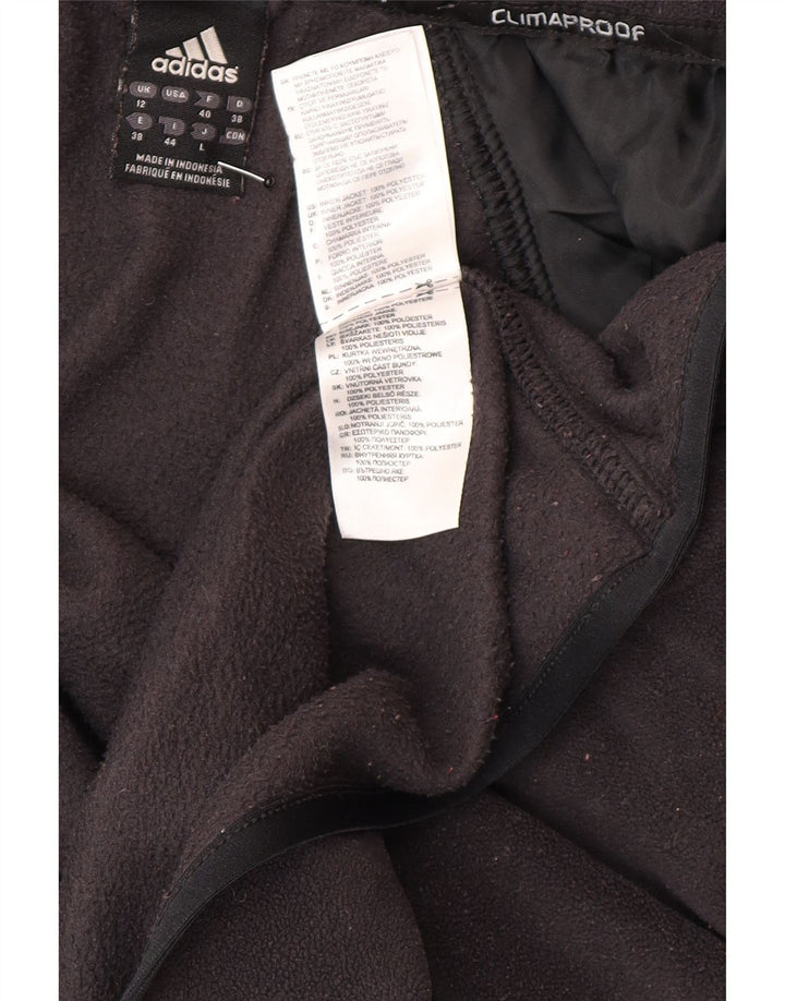 Adidas Dame Clima Proof Fleecejakke UK 12 Medium Sort Polyester
