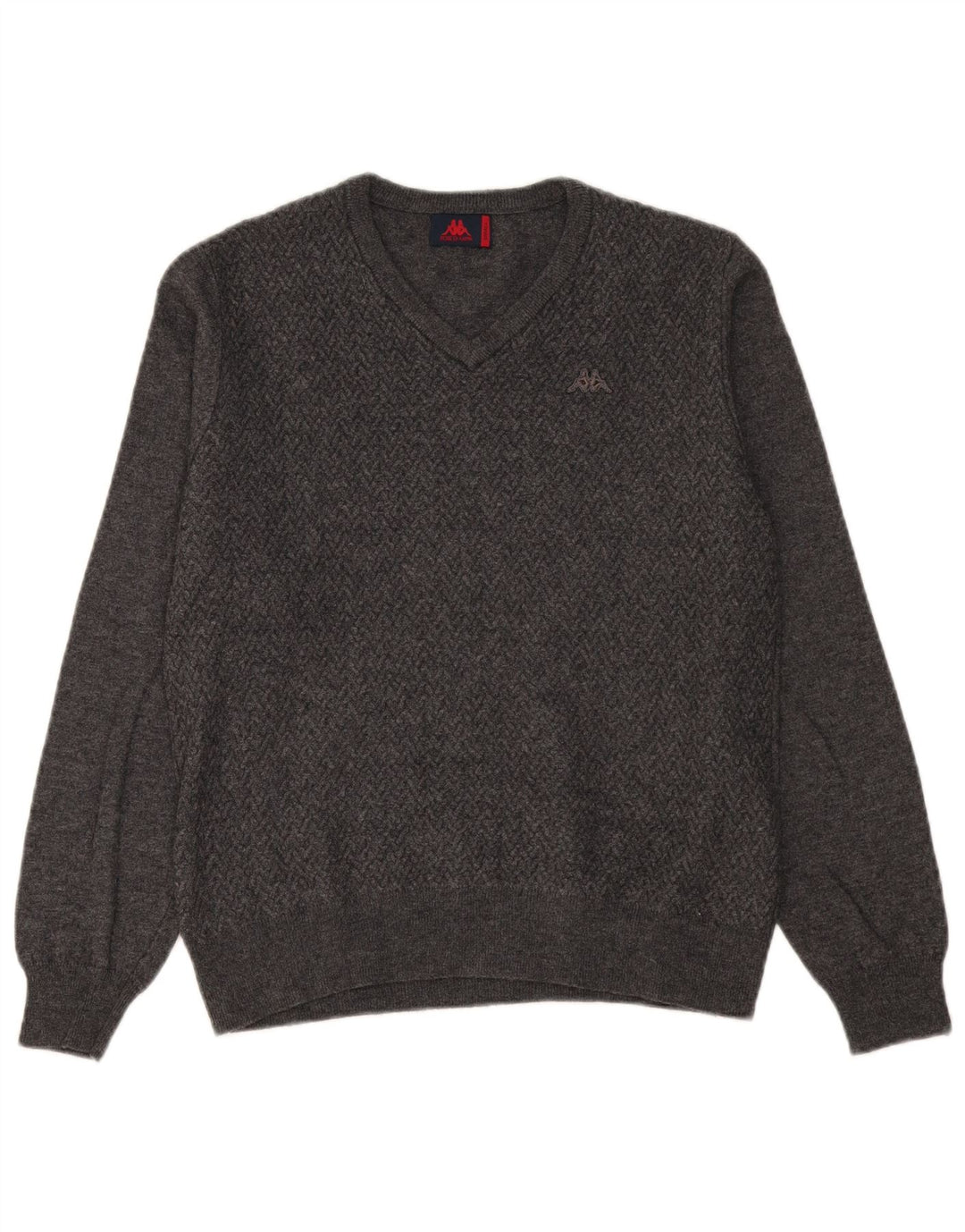 Kappa Herre V-hals sweater lille grå Chevron uld