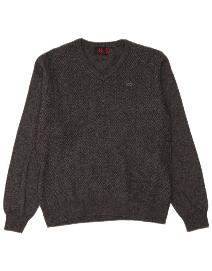 Kappa Herre V-hals sweater lille grå Chevron uld
