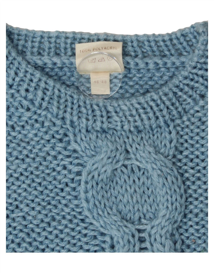 VINTAGE Womens Boat Neck Jumper Sweater IT 46/48 Large Blue Polyacrylic Vintage Vintage and Second-Hand Vintage from Messina Hembry 