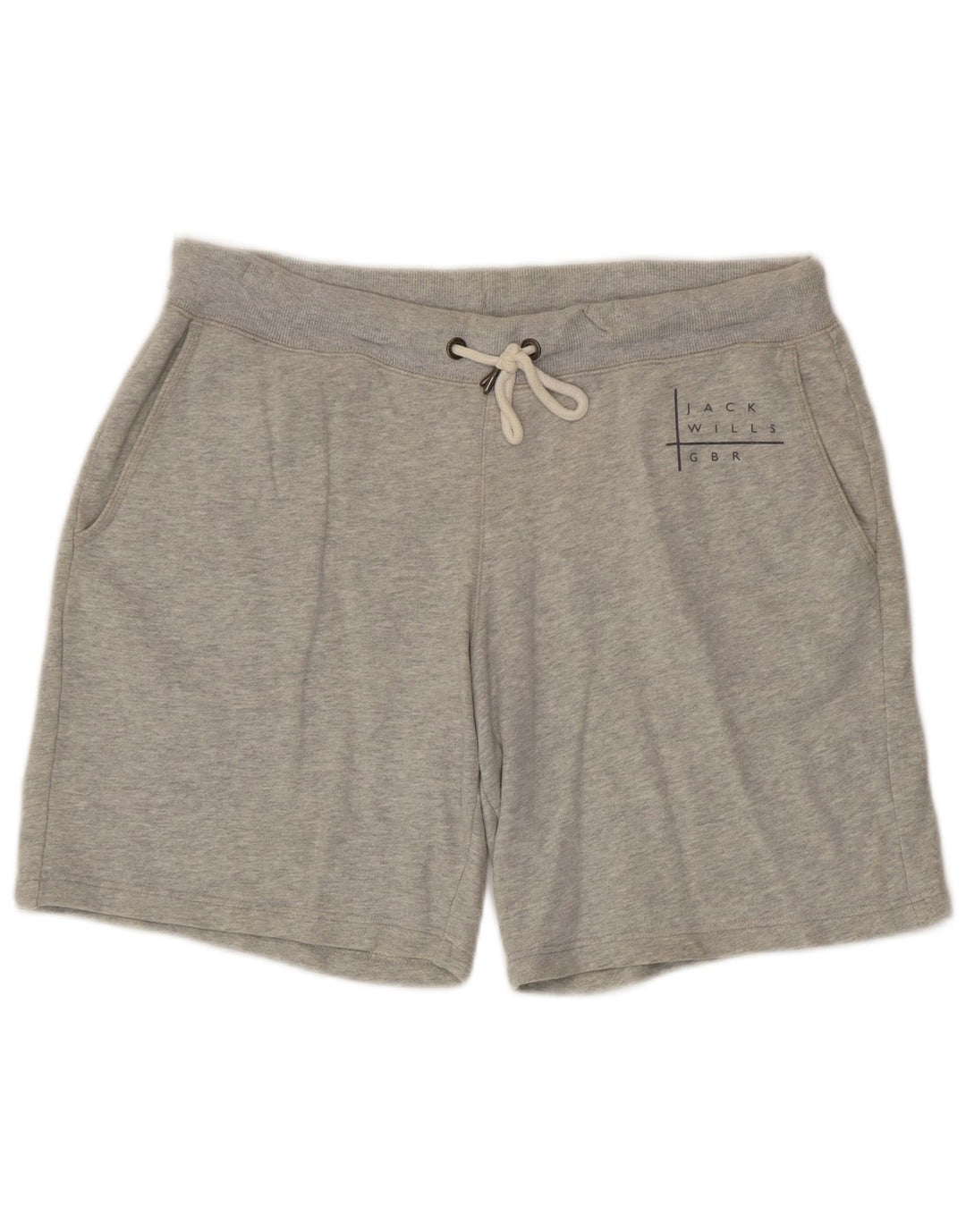 Jack Wills Klassiske sportsshorts til mænd, store grå flækkede bomuld