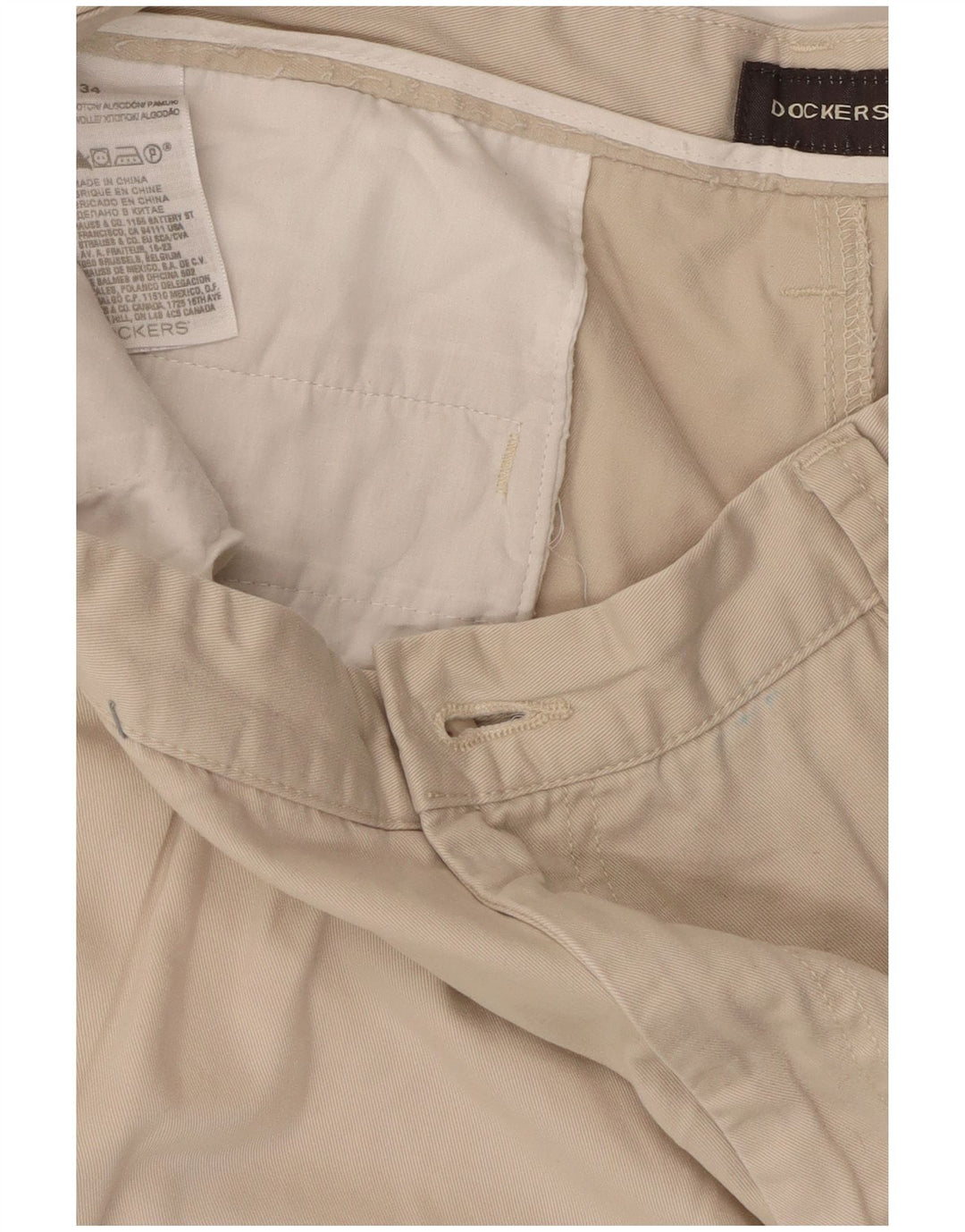 Dockers Herre Cargo Shorts W34 Large Beige Bomuld