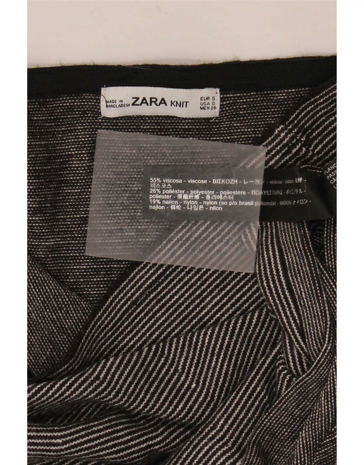 Zara Dame Mini-nederdel Small W26 Grå Nålestribet Viscose