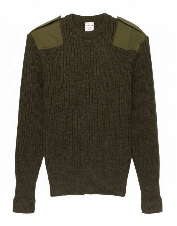 Vintage Herre Military Crew Neck Jumper Sweater UK 40 Medium Khaki
