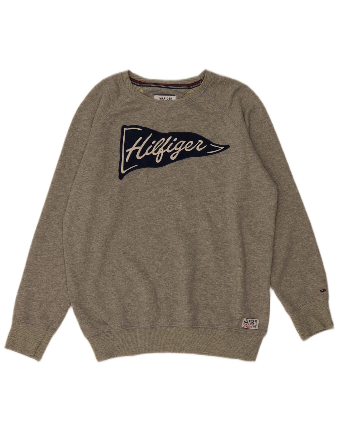 TOMMY HILFIGER Grafisk sweatshirt til mænd, lille grå bomuld