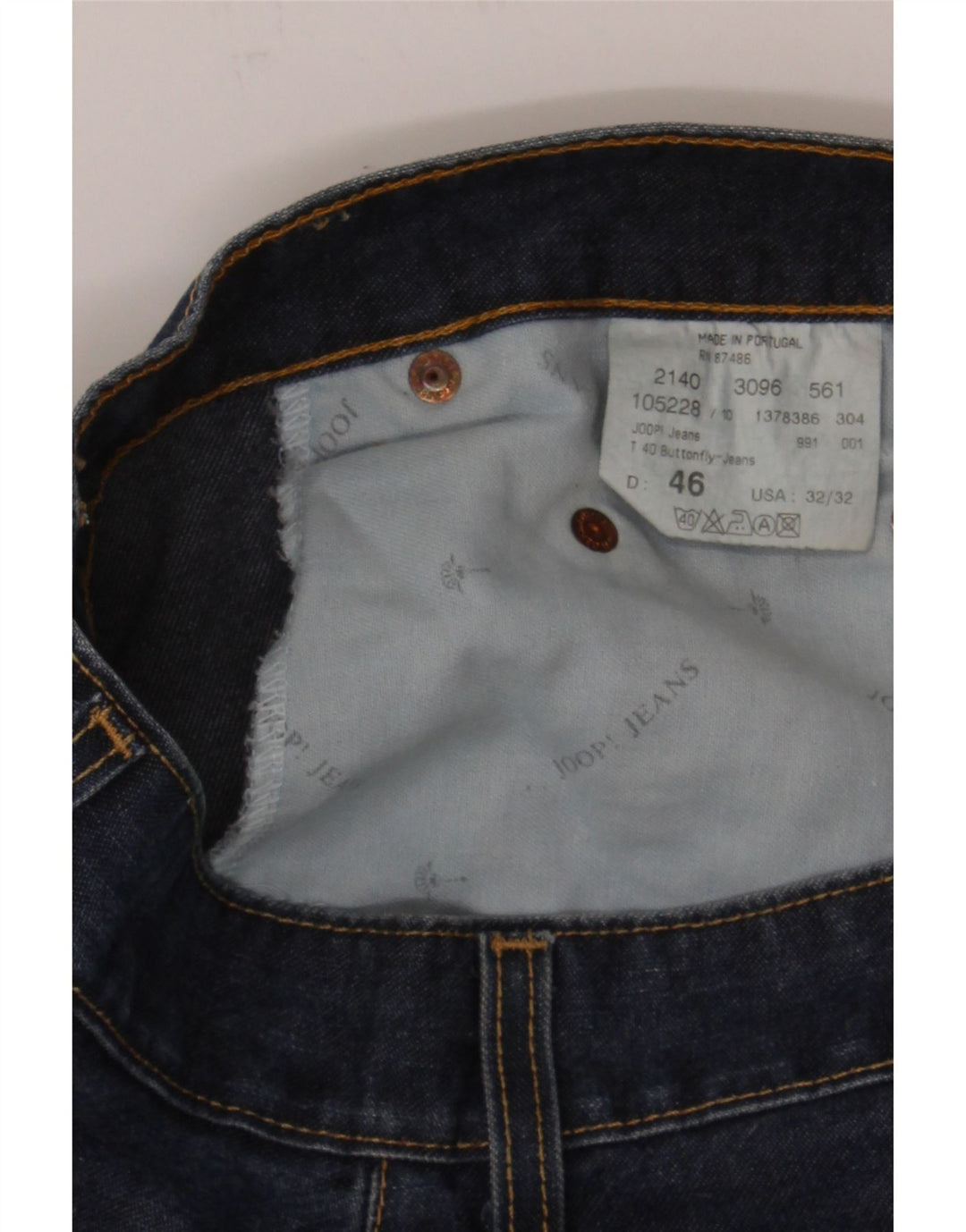 JOOP Mens Straight Jeans W32 L32 Navy Blue Cotton Vintage Joop and Second-Hand Joop from Messina Hembry 