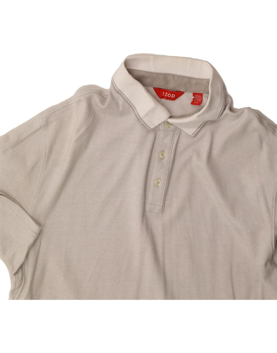 IZOD Mens Polo Shirt Large Grey Cotton Vintage Izod and Second-Hand Izod from Messina Hembry 