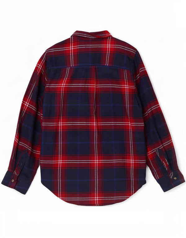 Hollister Womens Boyfriend Fit Flannel Shirt UK 10 Small Blue Plaid Viscose