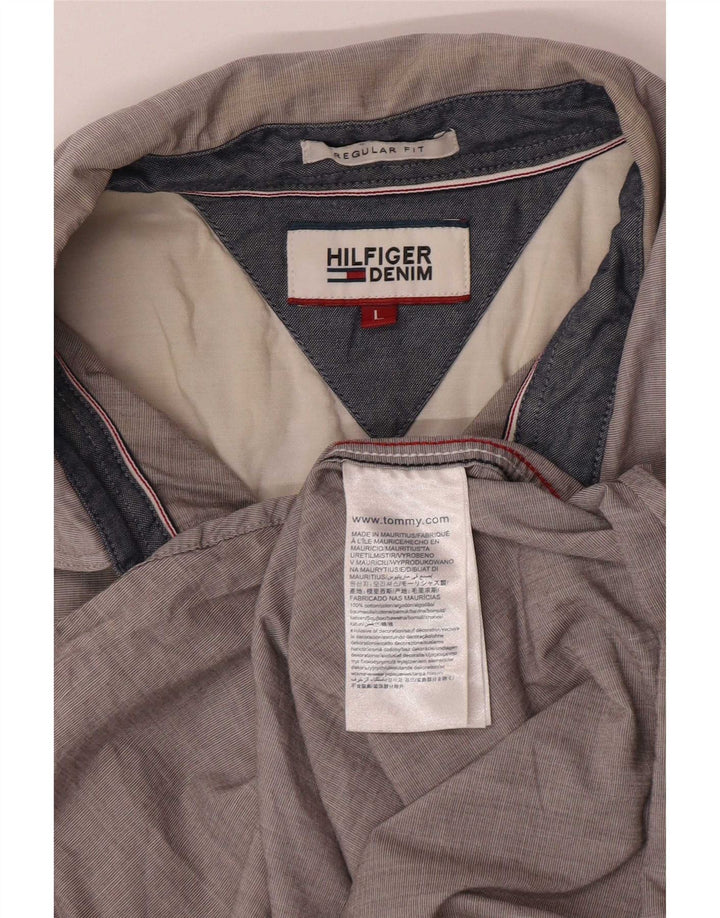 Tommy Hilfiger Kortærmet Herre Regular Fit Skjorte Stor Grå Bomuld