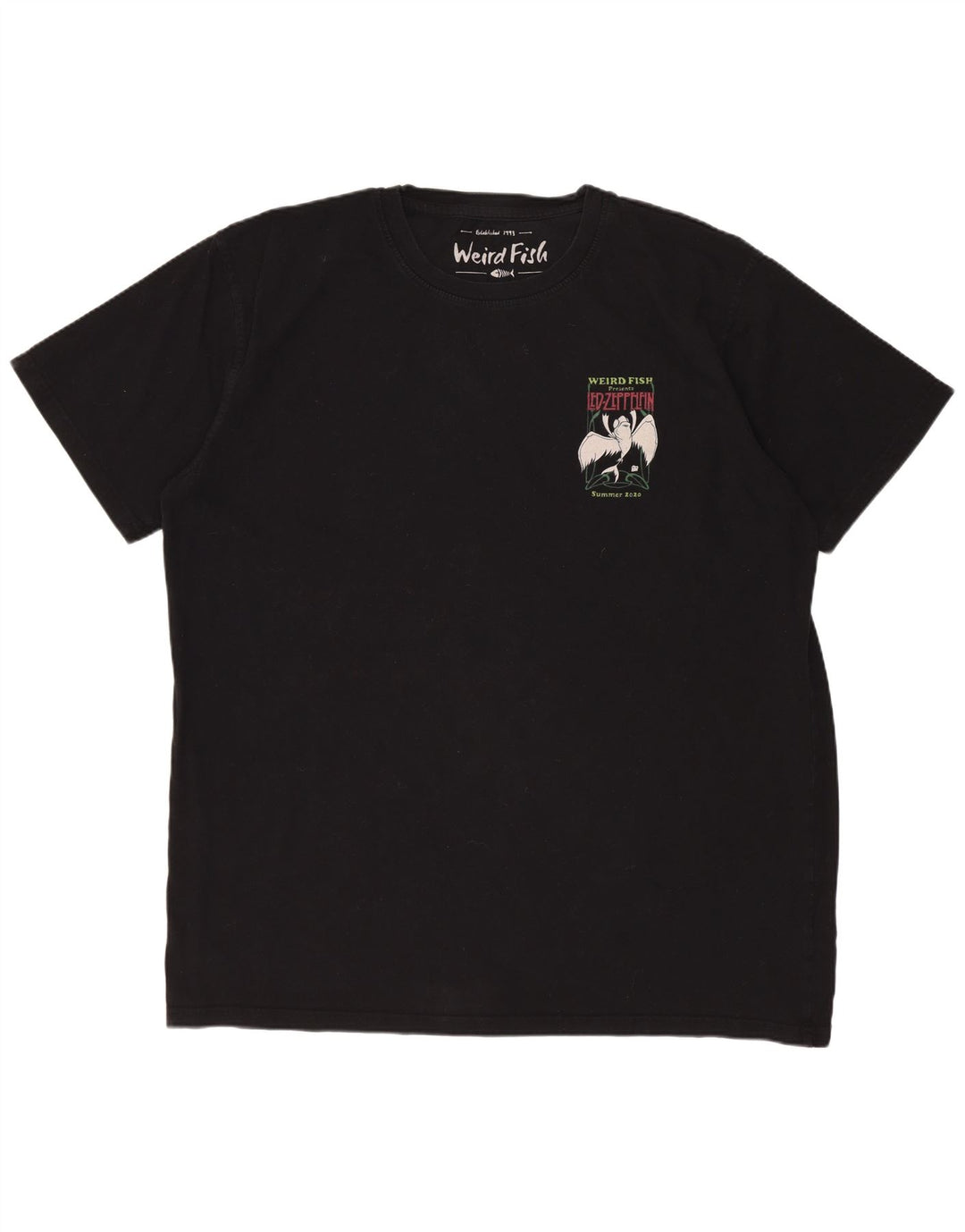 WEIRD FISH Herre grafisk T-shirt top XL sort bomuld