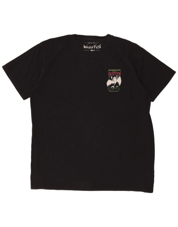 WEIRD FISH Herre grafisk T-shirt top XL sort bomuld