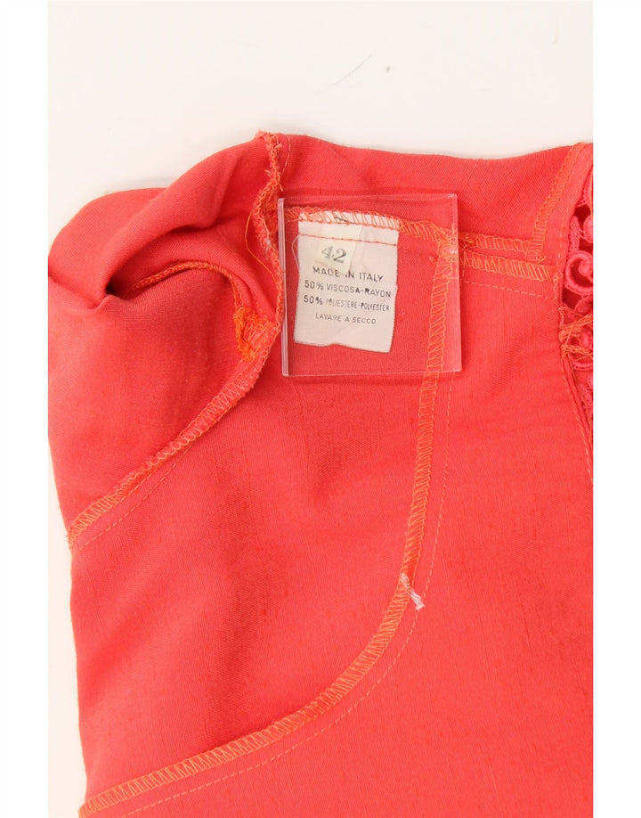 VINTAGE Womens Front Tie Bolero Top IT 42 Medium Red Viscose Vintage Vintage and Second-Hand Vintage from Messina Hembry 