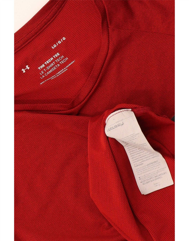 Under Armour Herre T-Shirt Top Stor Rød Polyester