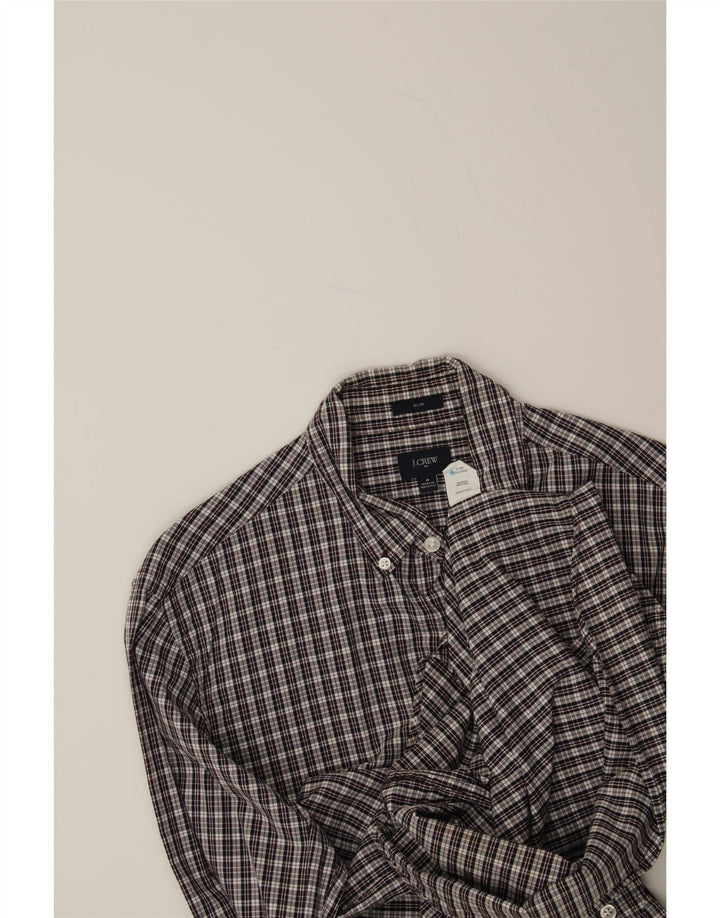 J. CREW Mens Slim Shirt Medium Navy Blue Check Cotton Vintage J. Crew and Second-Hand J. Crew from Messina Hembry 
