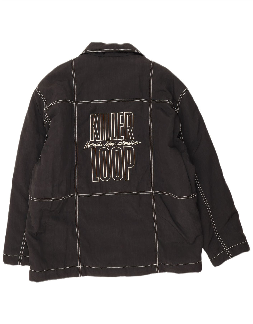 Killer Loop Herre Graphic Bomber Jacket UK 38 Medium Sort Polyamid