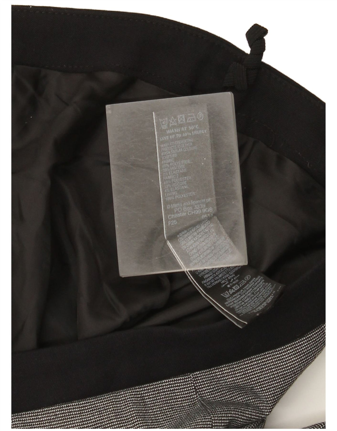 Marks & Spencer Pencil Nederdel til kvinder UK 14 Large W34 Black Check Polyester