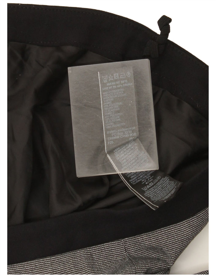 Marks & Spencer Pencil Nederdel til kvinder UK 14 Large W34 Black Check Polyester