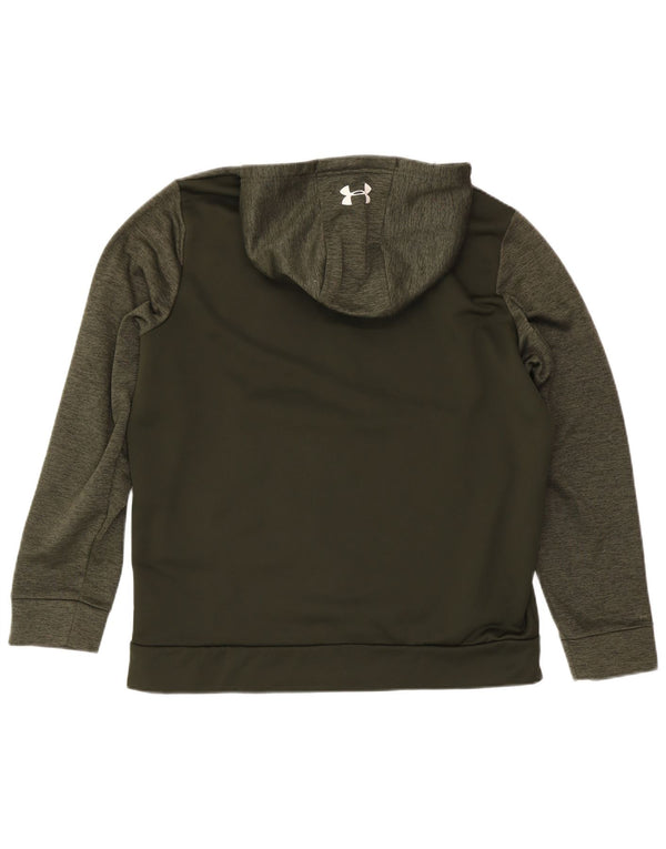 Under Armour Herre Cold Gear Zip Hoodie Sweater XL Khaki Flecked Polyester