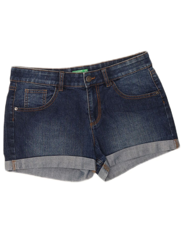 Benetton Girls Denim Shorts 15-16 år 3XL W30 Blå