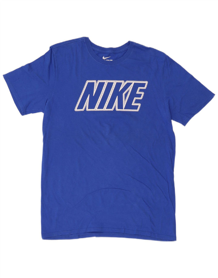 NIKE Herre Athletic Cut Grafisk T-Shirt Top Stor Blå