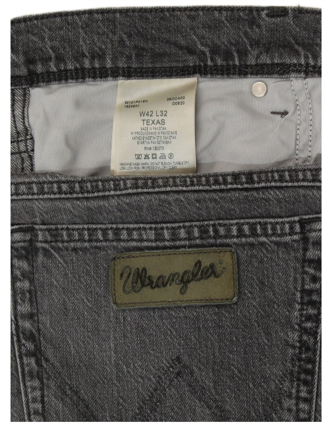 WRANGLER Herre Texas Straight Jeans W42 L32 Grå Bomuld